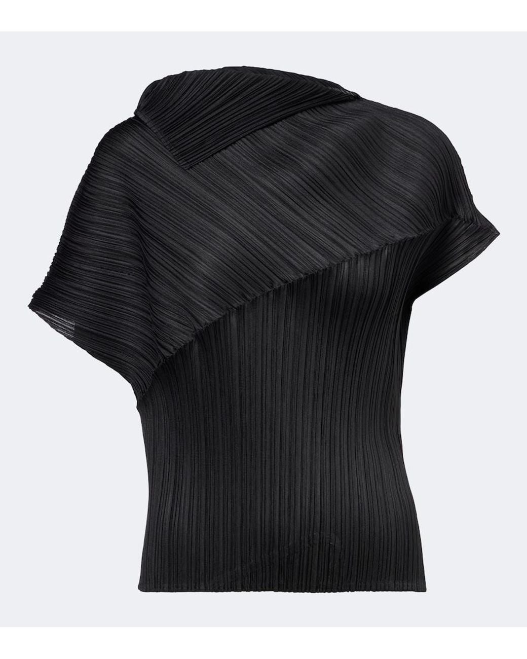 Pleats Please Issey Miyake Black Leap Pleated Top
