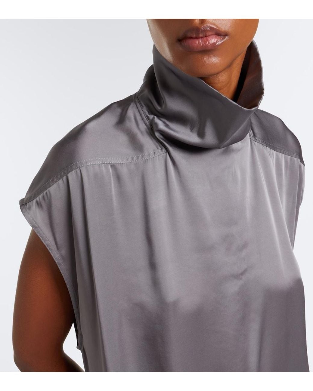 Rick Owens Purple Edfu Ruched Jersey Gown