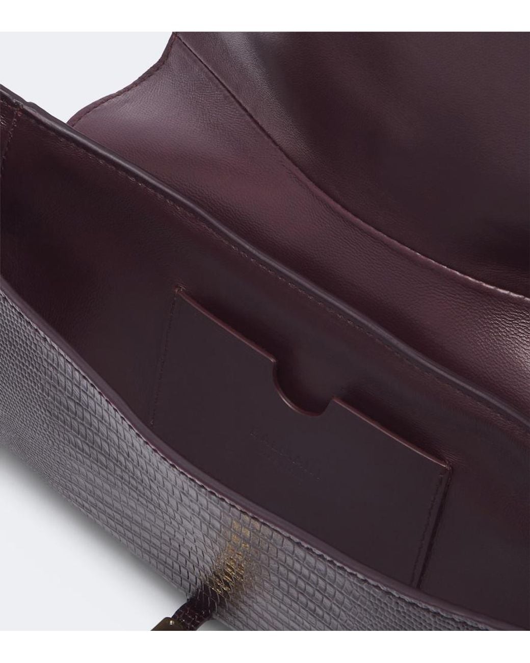 Balmain Red Metropolis Croc-Effect Leather Shoulder Bag