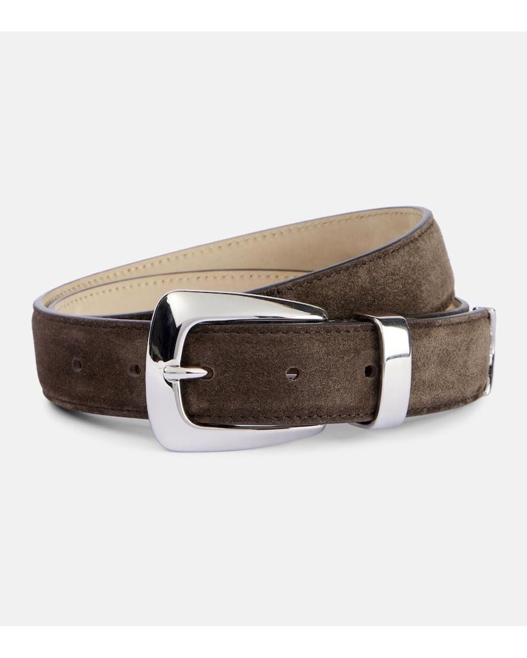 Khaite Brown Benny Suede Belt