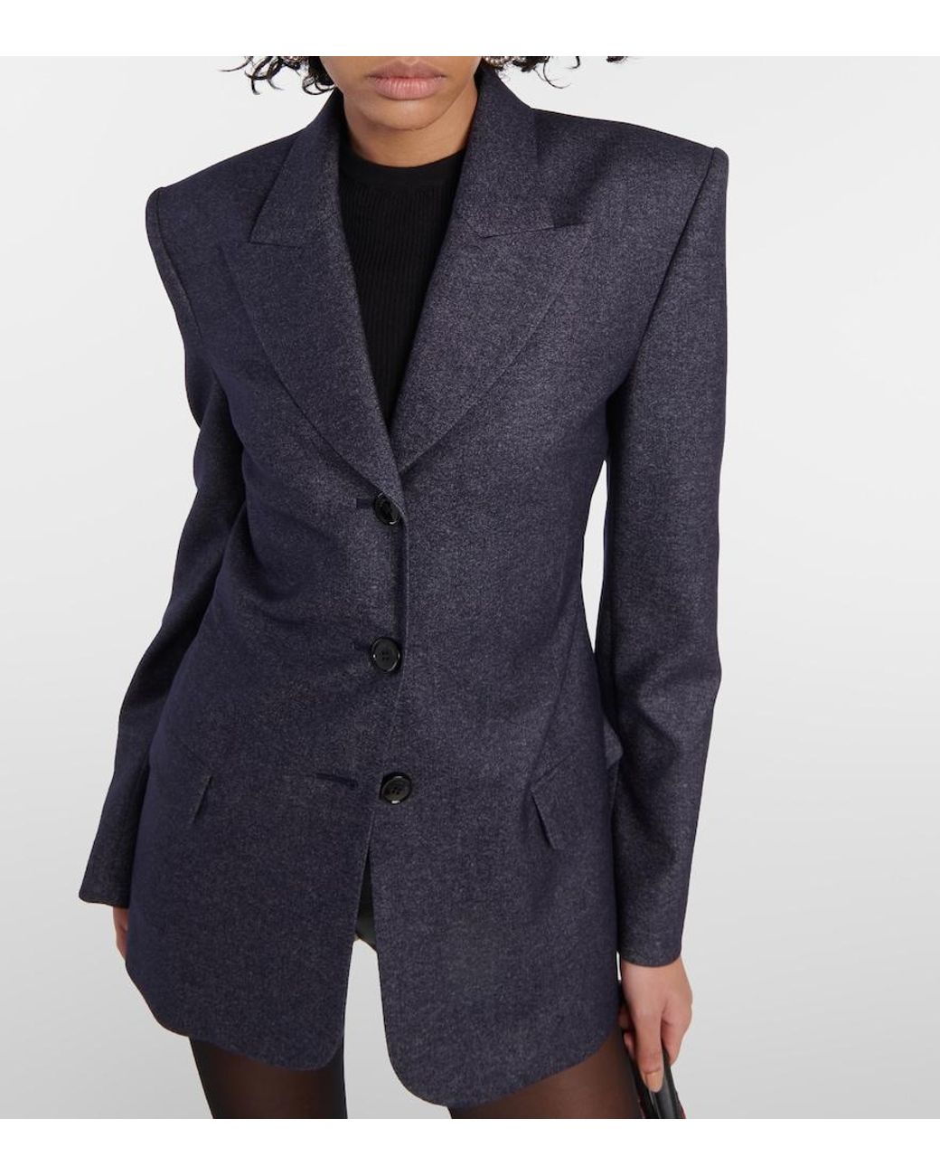 Magda Butrym Blue Wool-Blend Blazer