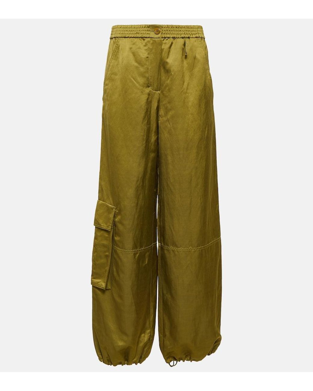 Dorothee Schumacher Green Slouchy Coolness Hemp-Blend Cargo Pants