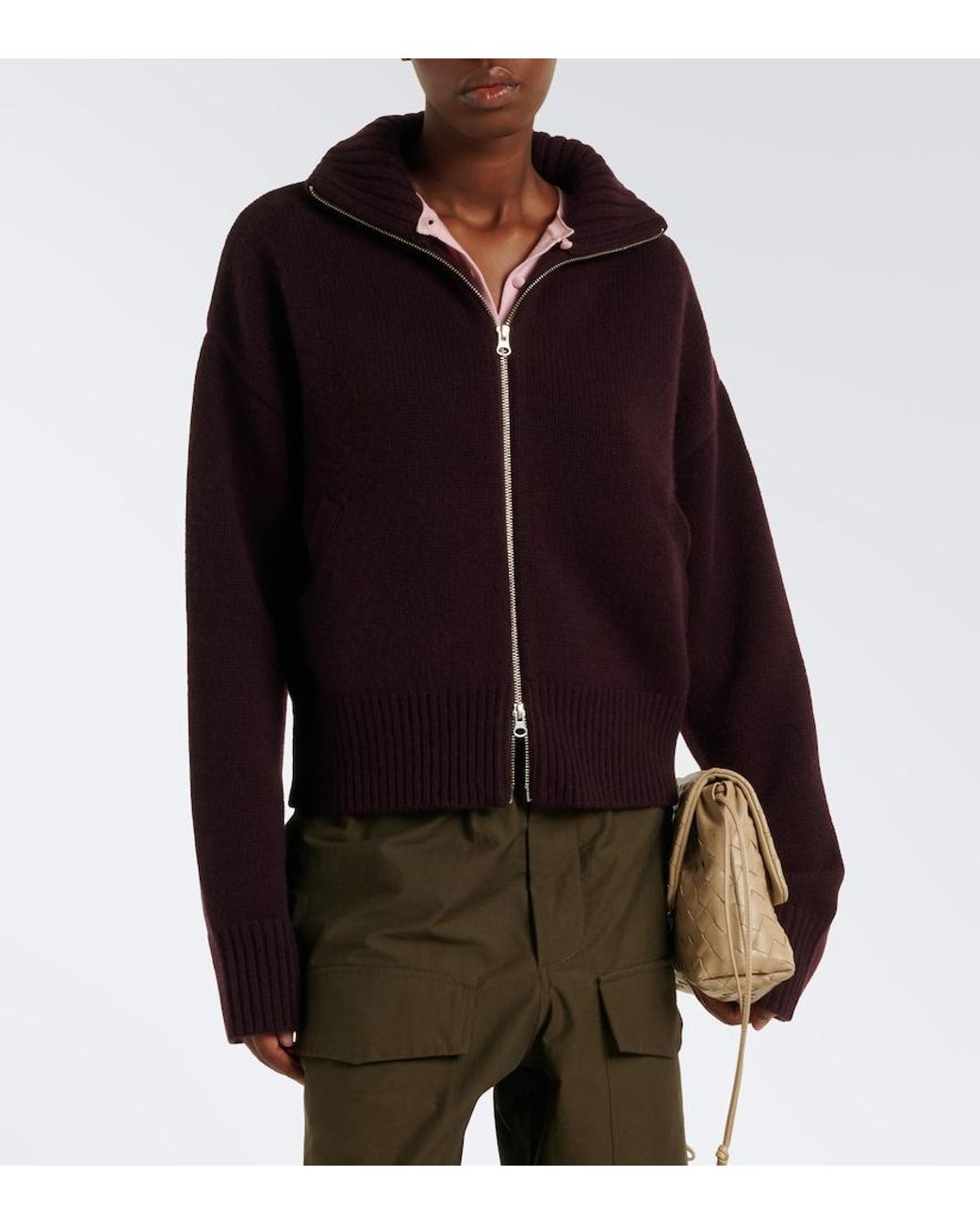 Extreme Cashmere Purple N°438 Xtra Fab Cashmere Zip-Up Sweater