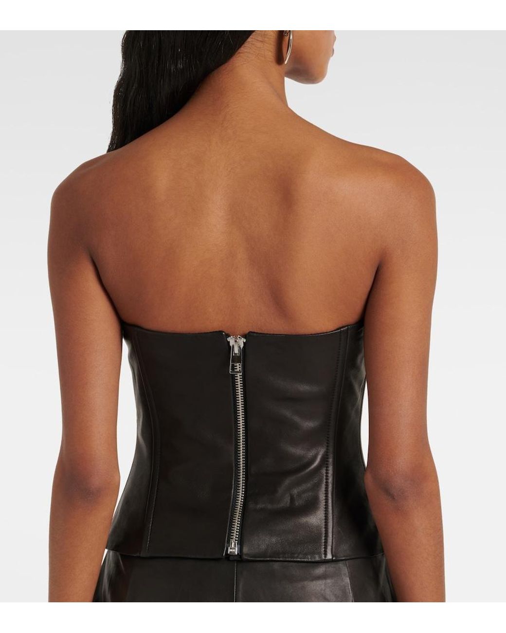 The Sei Black Leather Bustier