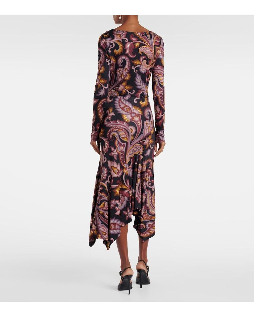 Etro Brown Paisley Jersey Maxi Skirt
