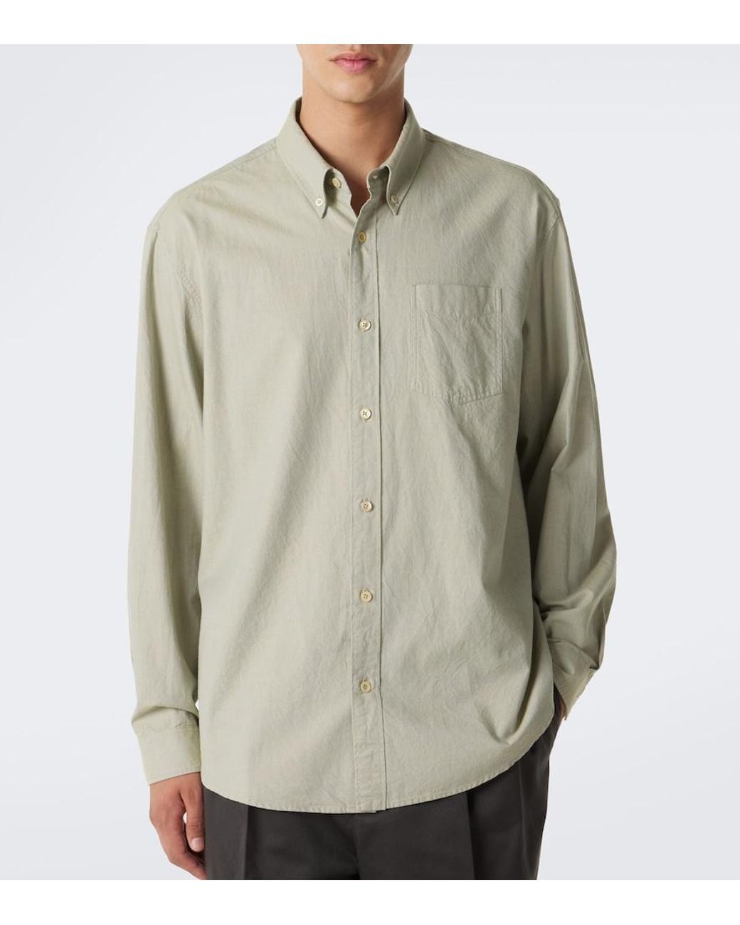 The Row White Pompeo Cotton Chambray Shirt for men