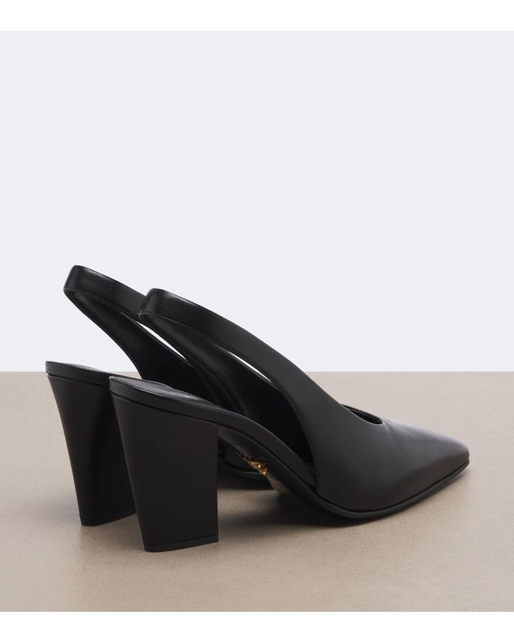 Prada Black Leather Slingback Pumps