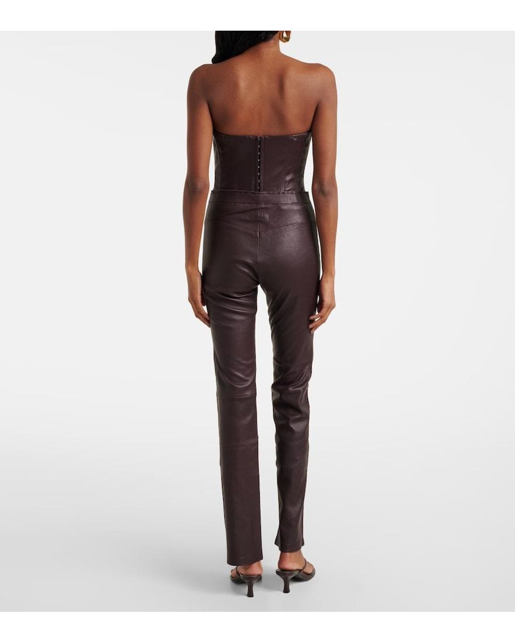Stouls Purple Jp Long Flared Leather Leggings