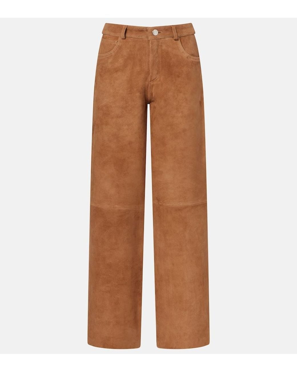Nour Hammour Brown Milo Suede Wide-Leg Pants