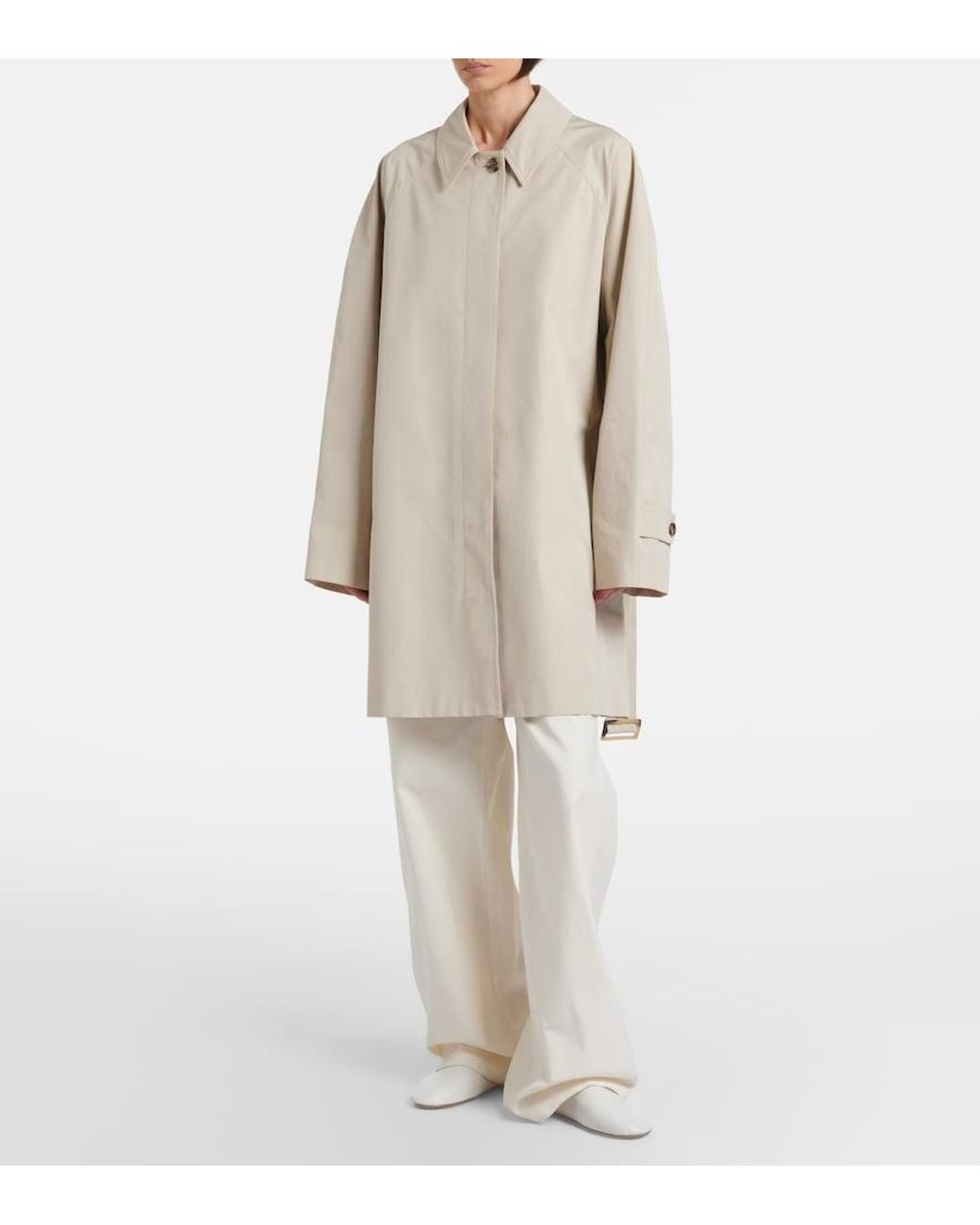 The Row White Casa Leather Slippers