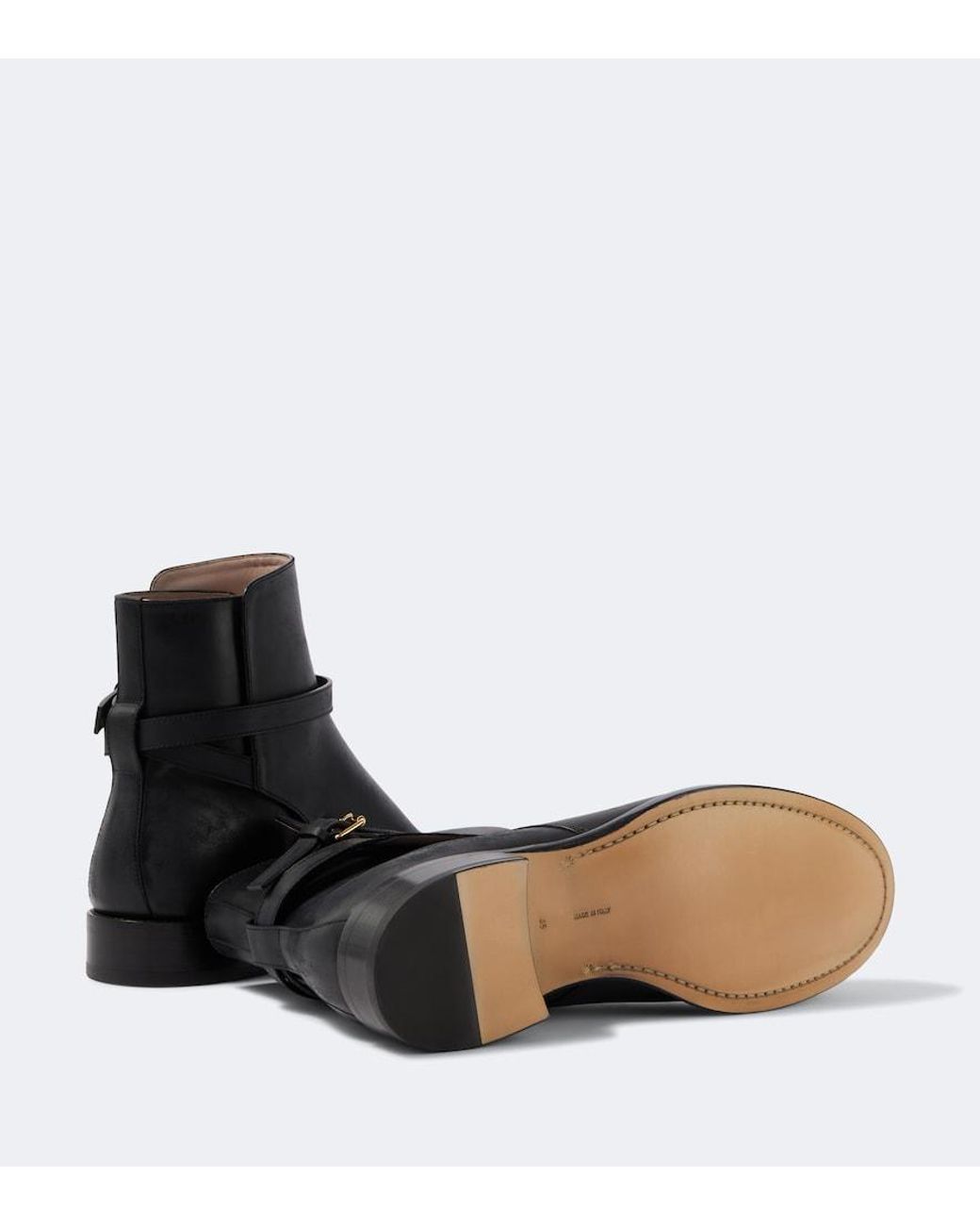 The Row Black Nobilis Leather Ankle Boots for men