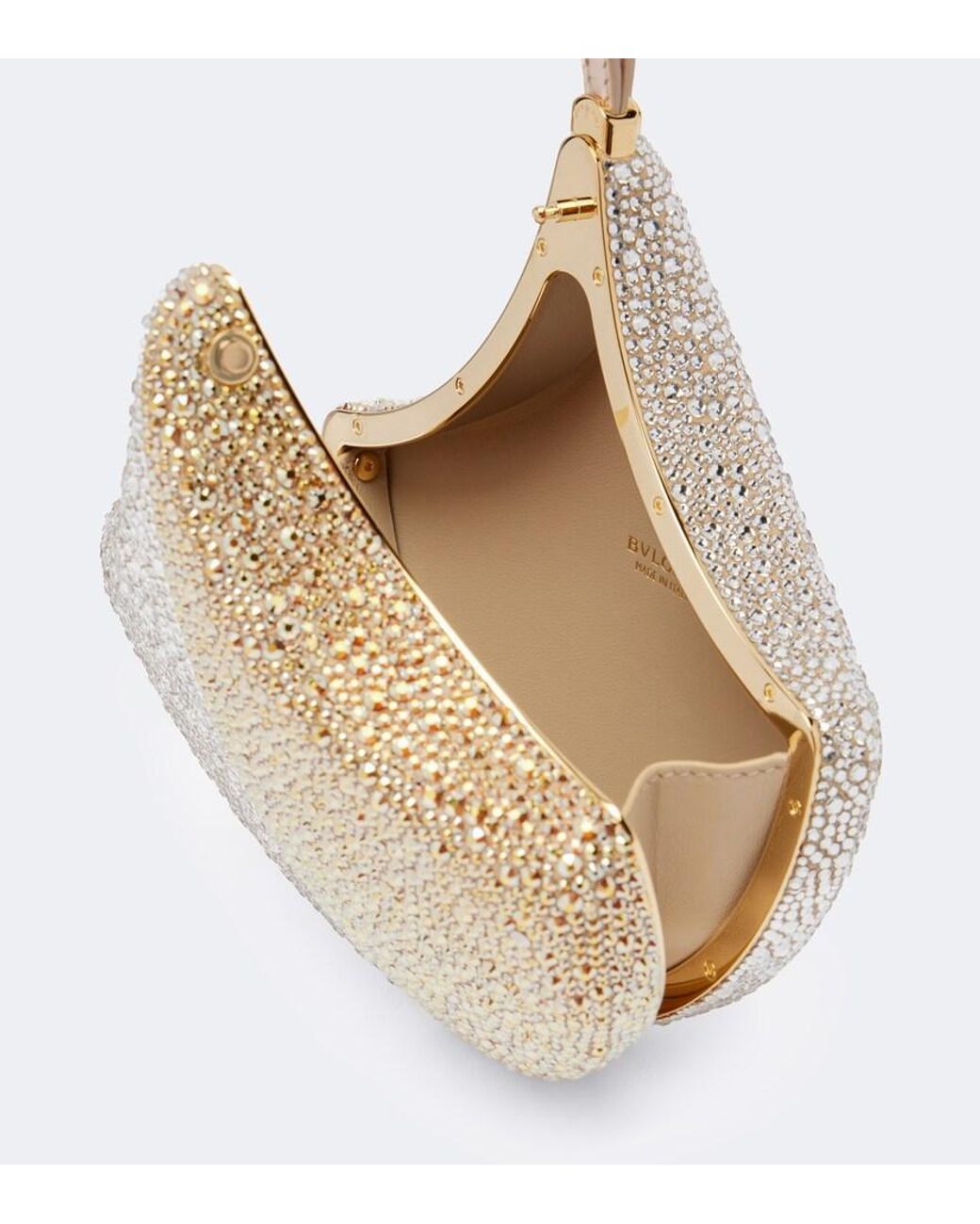 BVLGARI White Ginkgo Embellished Clutch