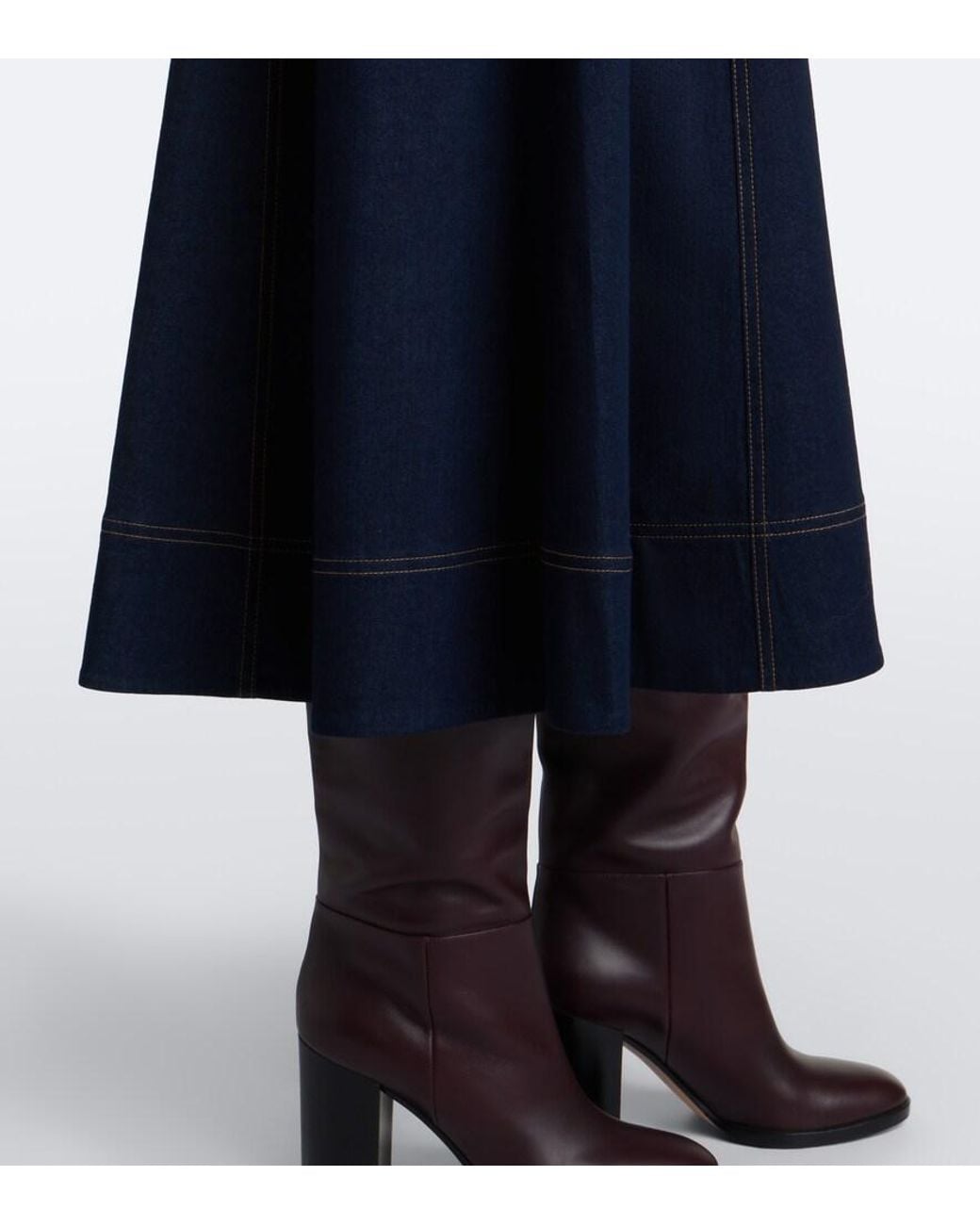 Veronica Beard Blue Cosette Belted Denim Midi Dress