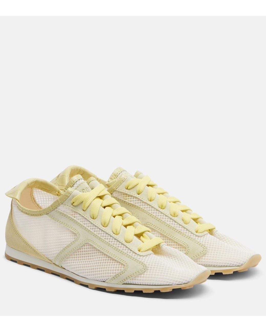 Jacquemus White Tennis Leather-Trimmed Sneakers