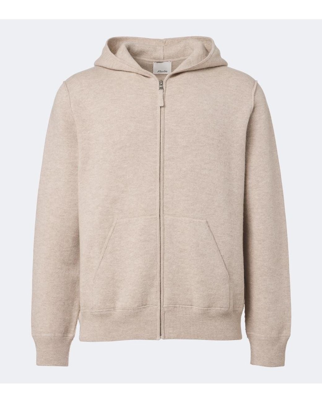 Allude Natural Wool And Cashmere Zip-Up Hoodie for men