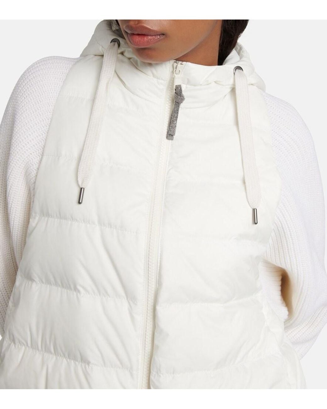 Brunello Cucinelli White Wool And Cashmere-Blend Knit Jacket