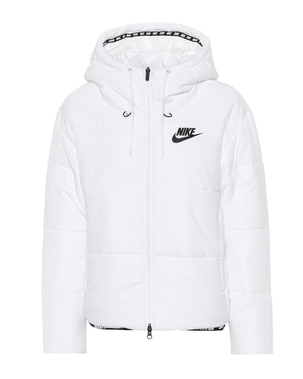 nike puffer jacket mens black and white