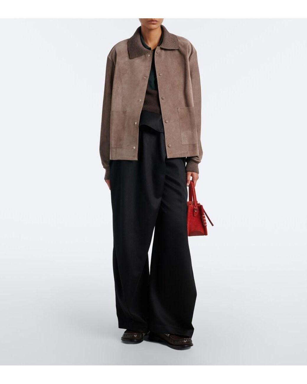 J.W. Anderson Brown Wool-Trimmed Suede Blouson Jacket
