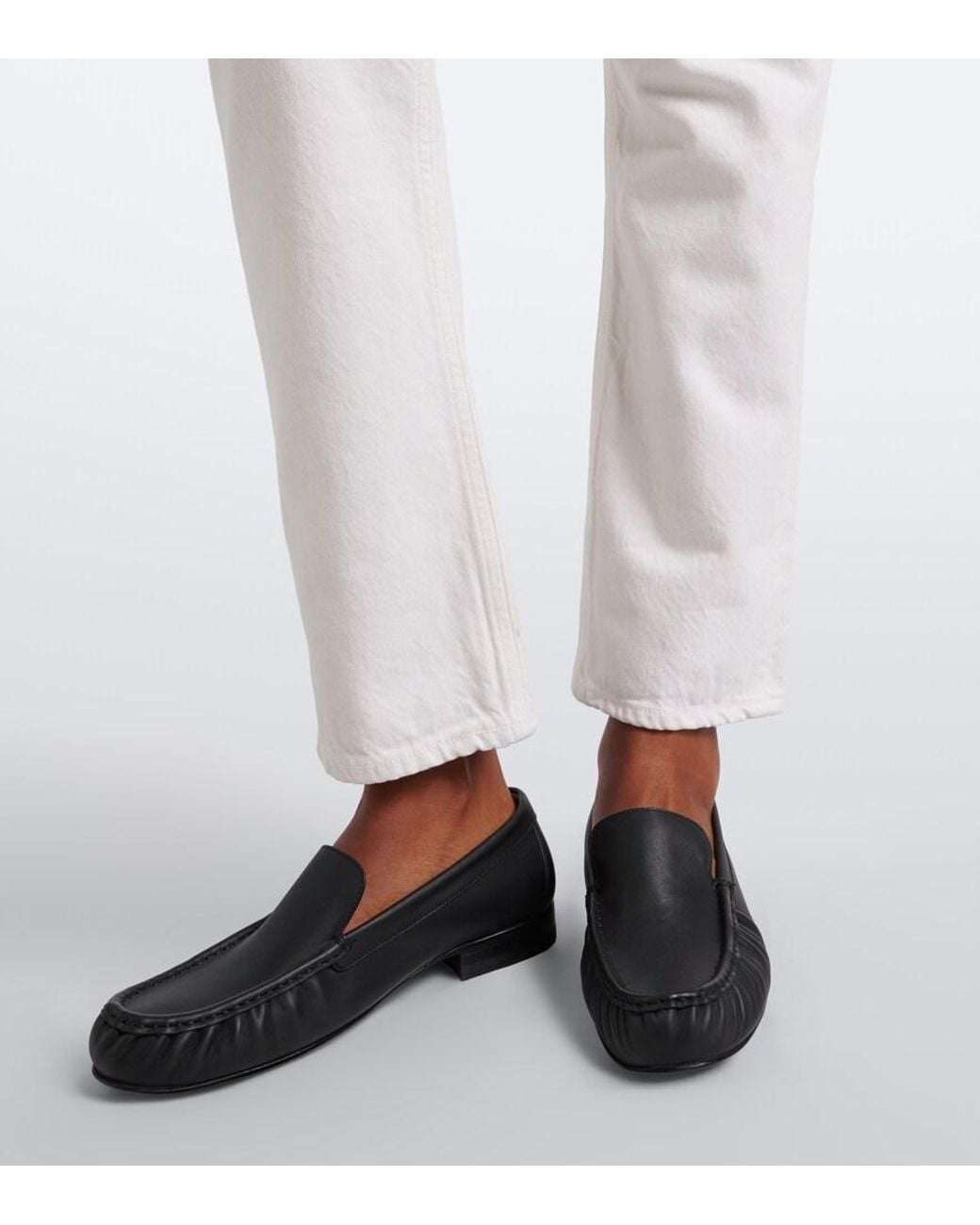 Agolde White Riley Cropped Straight Jeans