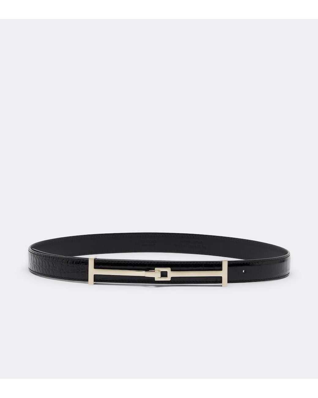 Tom Ford Black Croc-Effect Leather Belt