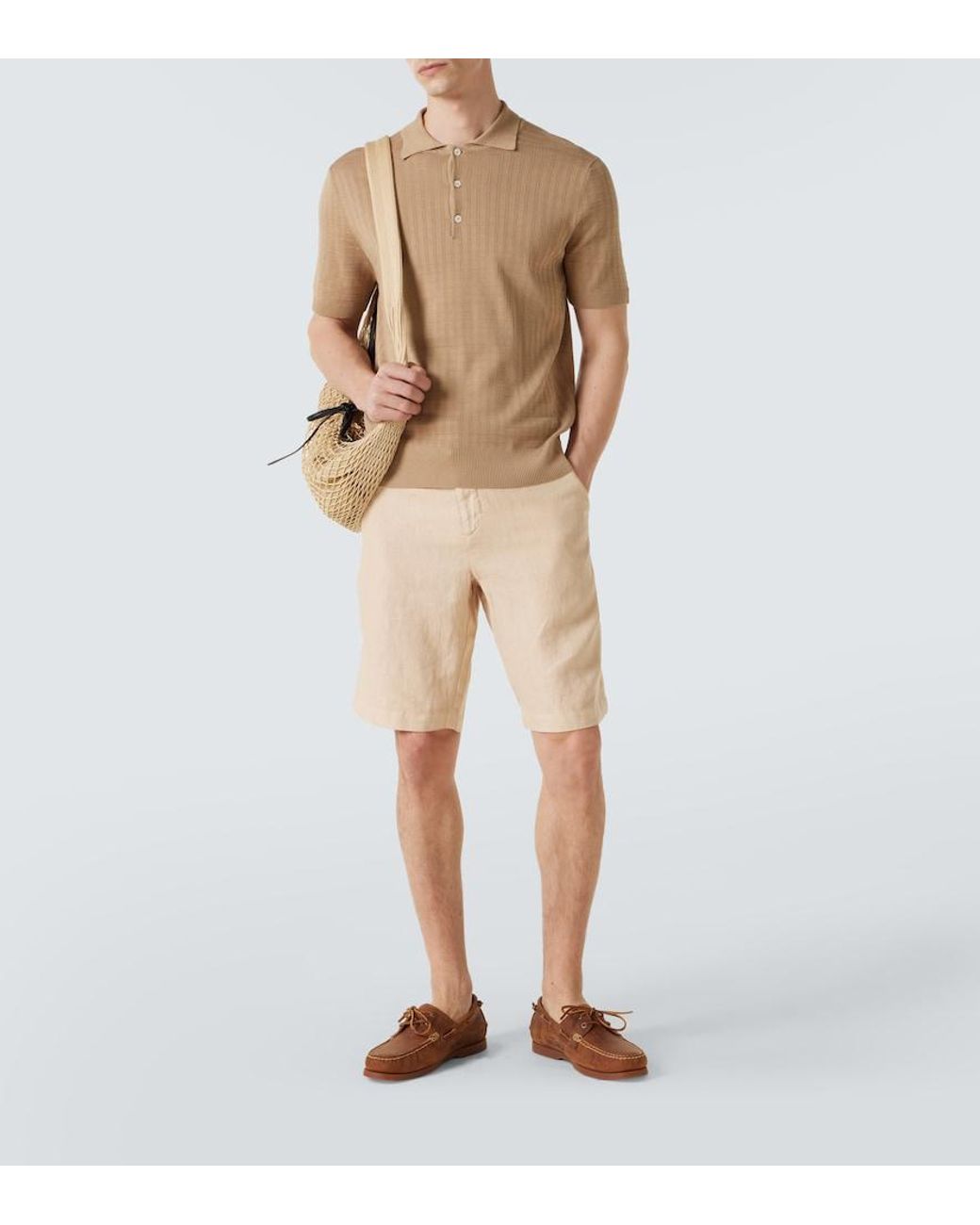Fedeli Natural Linen Bermuda Shorts for men