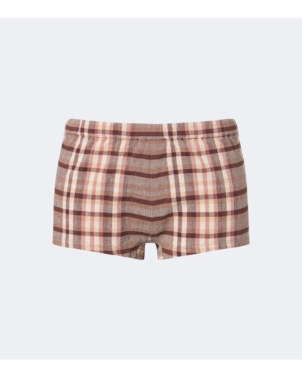 Staud Pink Nilo Checked Linen-Blend Shorts