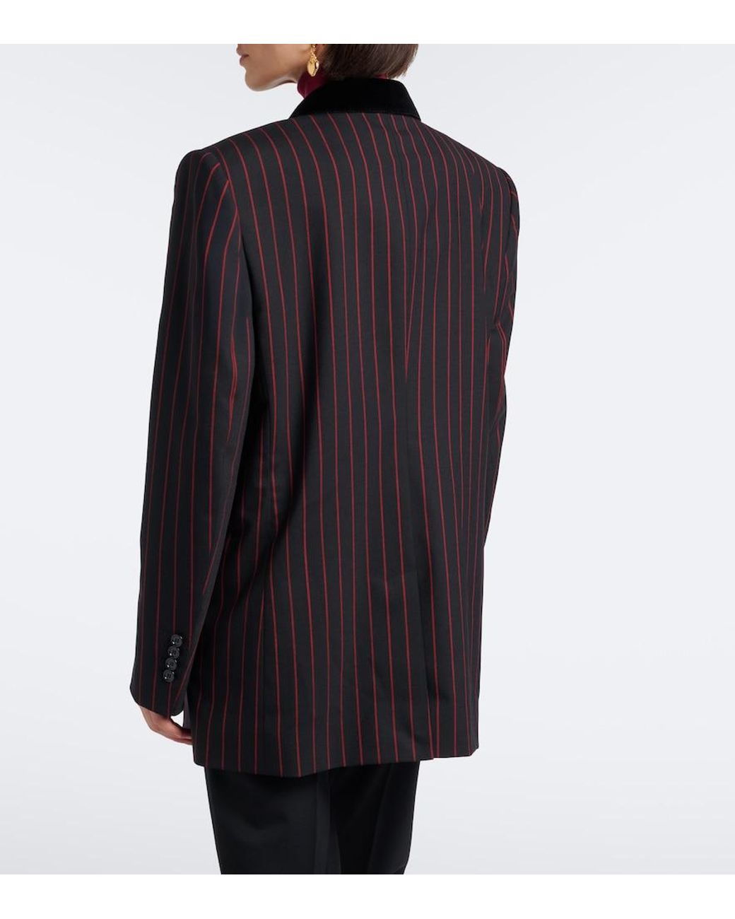 Dolce & Gabbana Blue Chalk Stripe Wool And Cotton-Blend Blazer