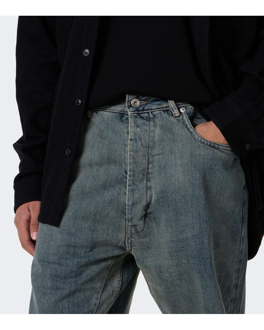 Rick Owens Gray Drkshdw Geth Wide-Leg Jeans for men