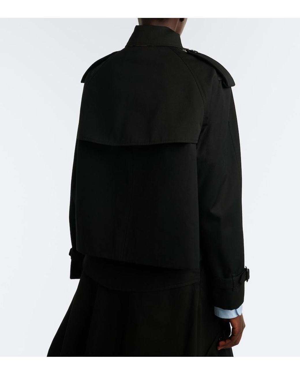 Burberry Black Double-Breasted Cotton Gabardine Jacket