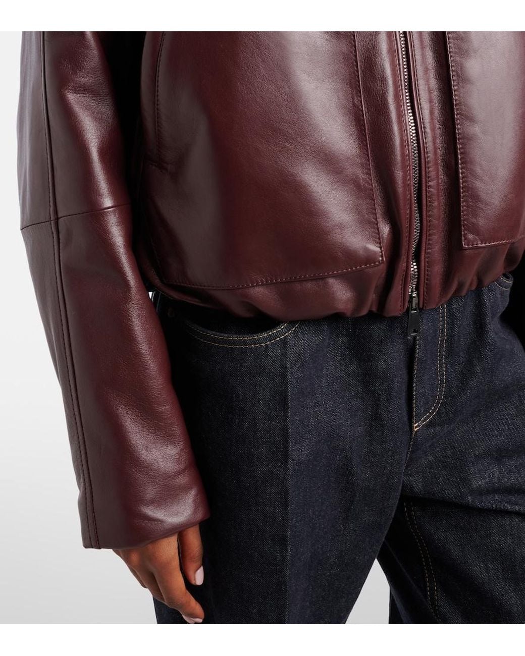 Brunello Cucinelli Brown Leather Jacket