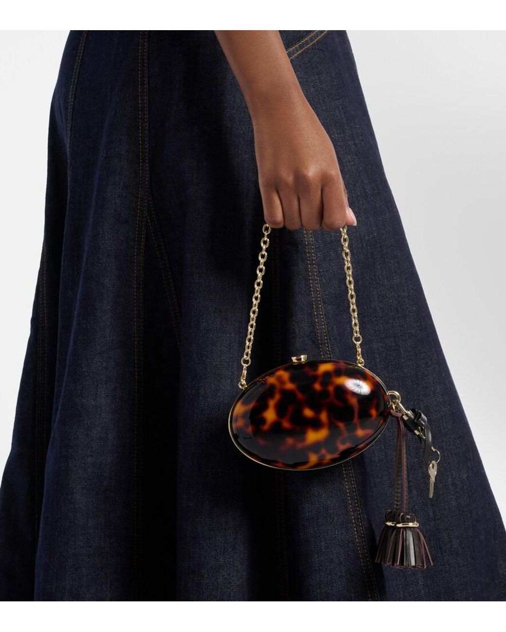 Self-Portrait Brown Oval Small Clutch
