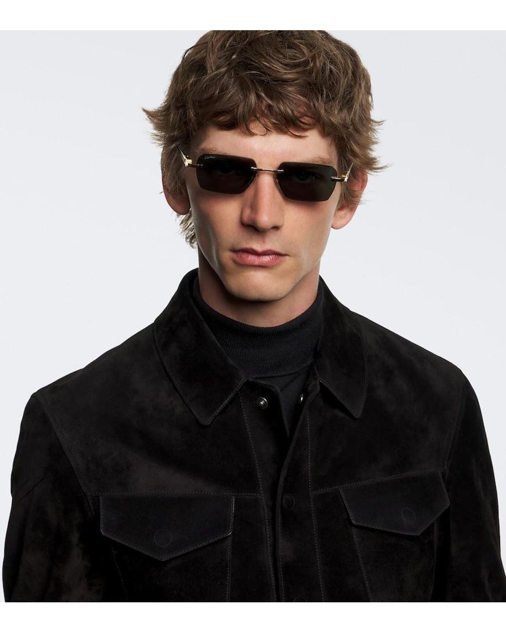 Cartier Green Signature C Rectangular Sunglasses for men