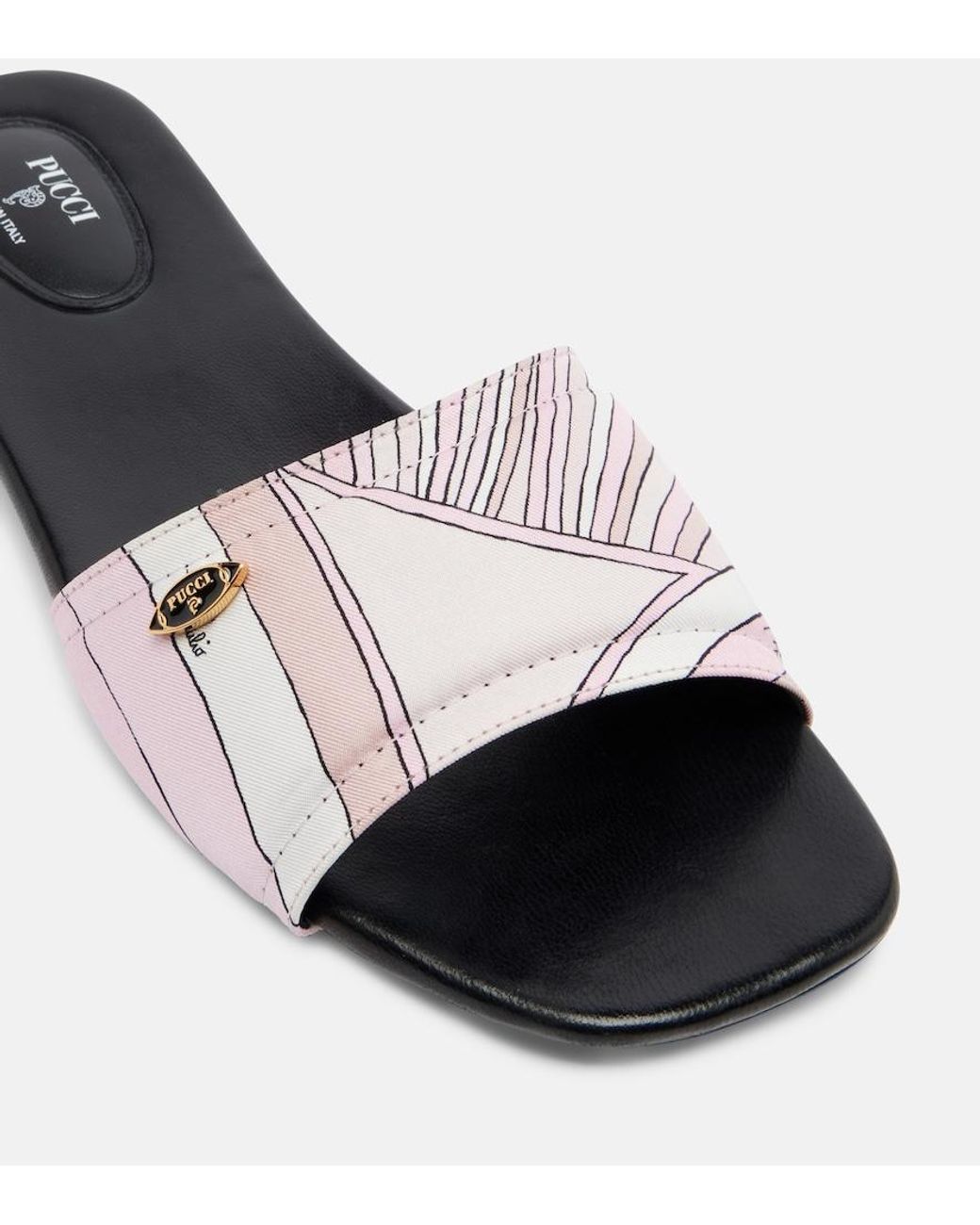 Emilio Pucci Pink Yummy Iride Twill Slides
