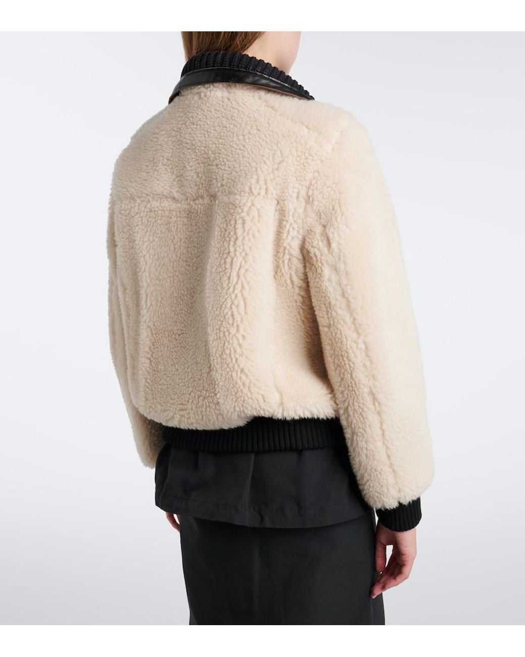 Sacai Black Paneled Wool-Blend Blouson Jacket