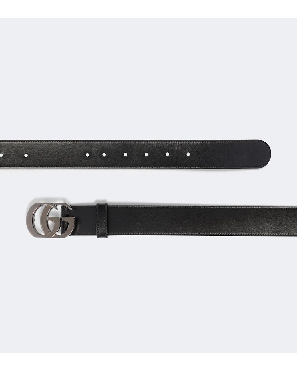 Gucci Black Cut Gg Marmont Leather Belt for men