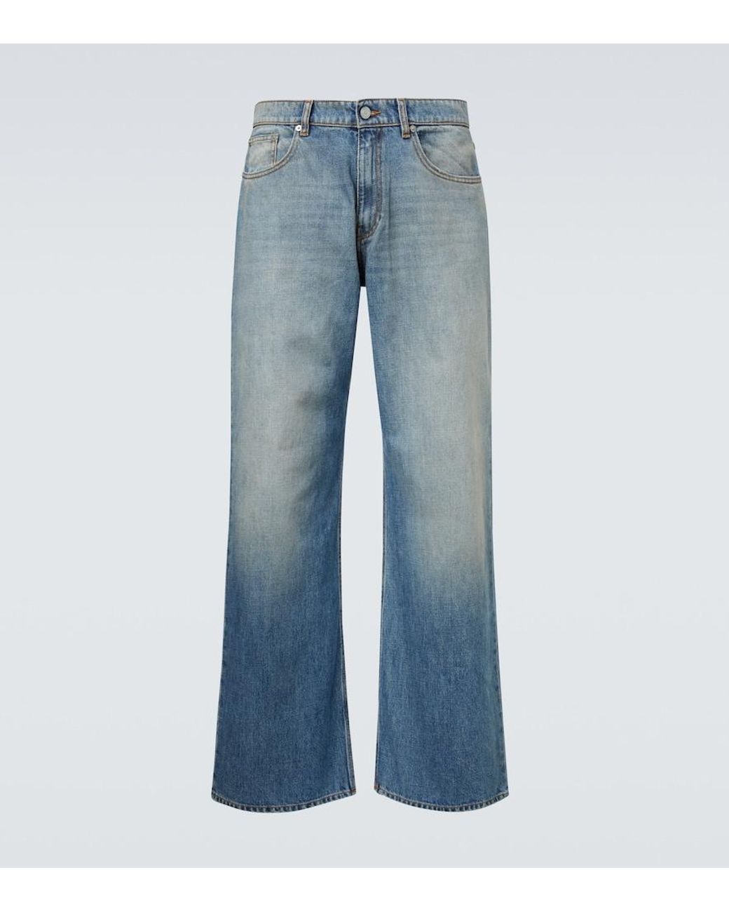 ERL Blue Mid-Rise Straight Jeans for men