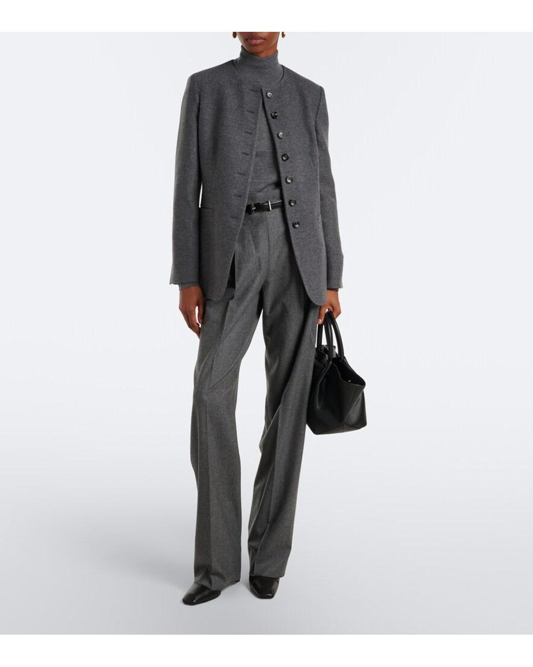 Max Mara Gray Cashmere Turtleneck Sweater