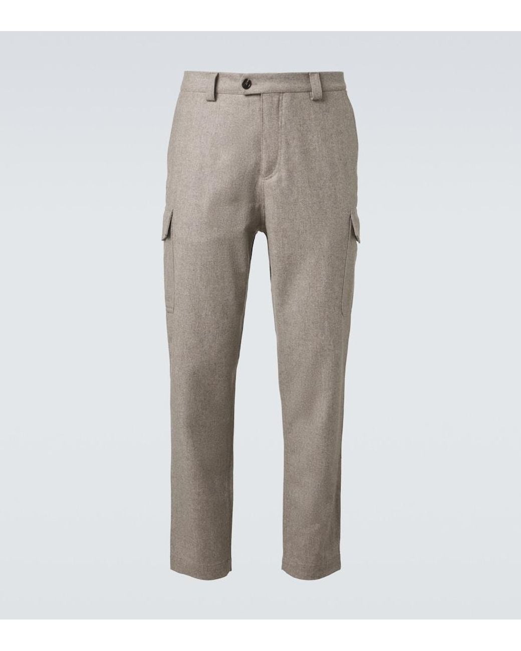 Brunello Cucinelli Gray Wool Tapered Pants for men