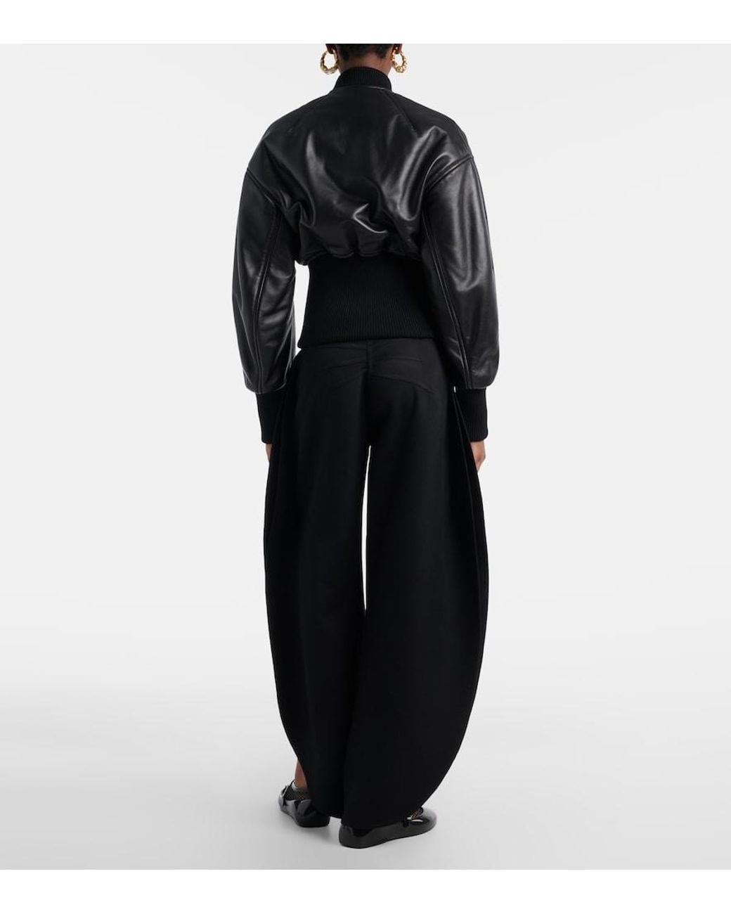 Alaïa Black Virgin Wool Barrel Pants