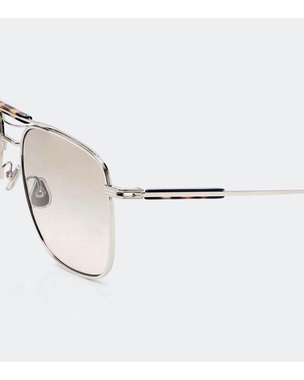 Brunello Cucinelli Natural Sartorial Sunset Aviator Sunglasses