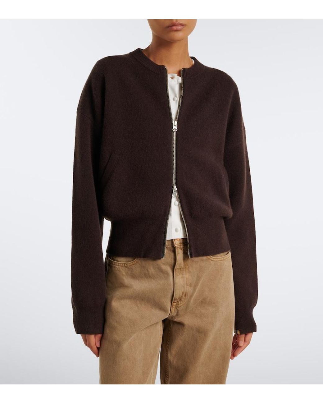 Extreme Cashmere Black N°478 Xtra Fun Cashmere Zip-Up Cardigan