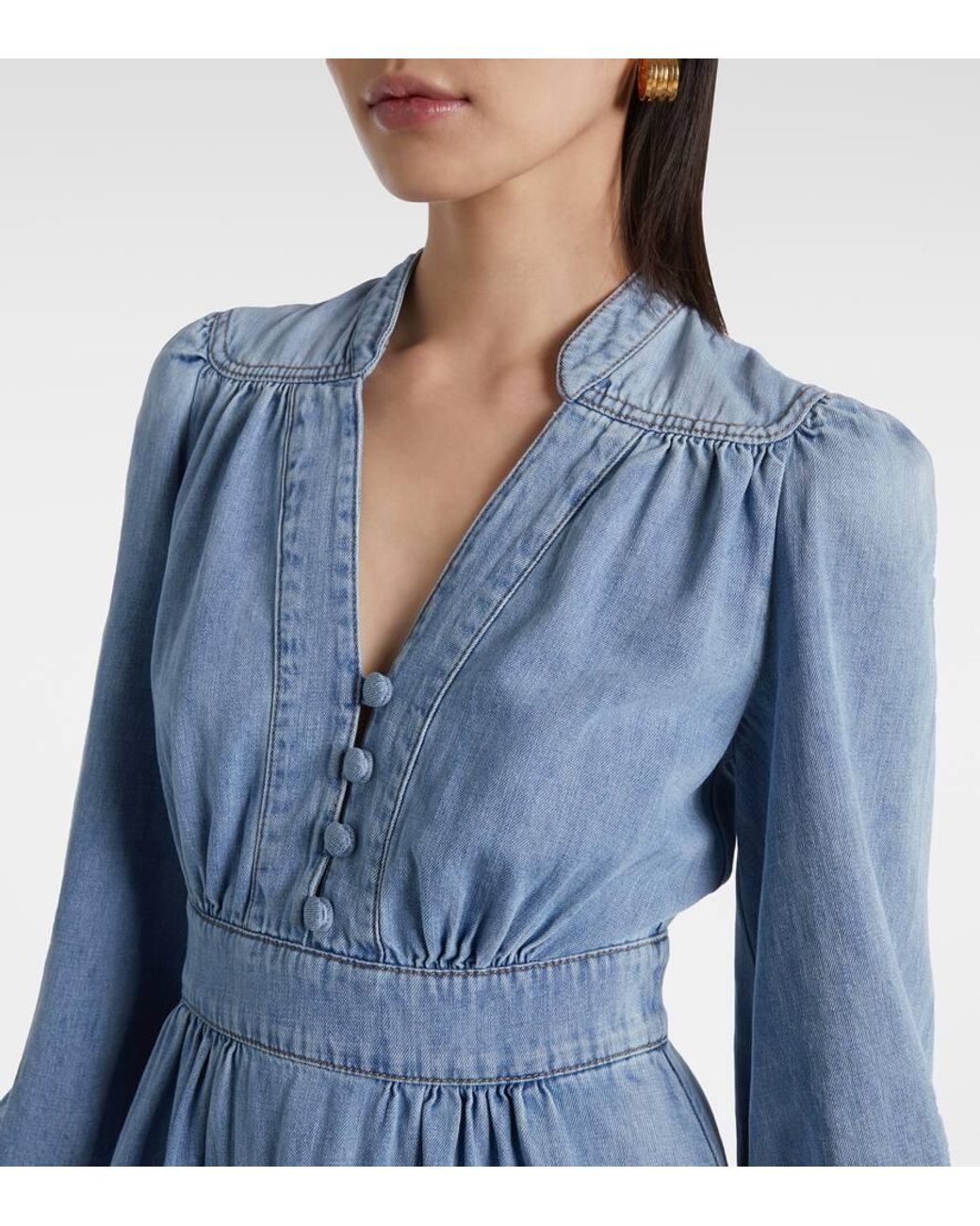Zimmermann Lucky Denim Midi Dress in Blue | Lyst