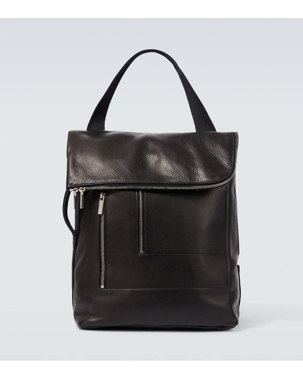 Rick Owens ラッカーニジップ カーフレザー ボストンバッグ rick-owens-black-Cargo-Leather