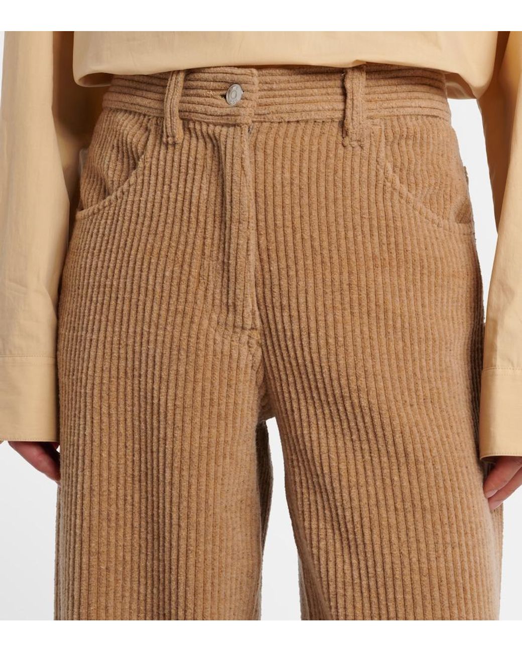 The Row Natural Clair High-Rise Corduroy Straight Pants