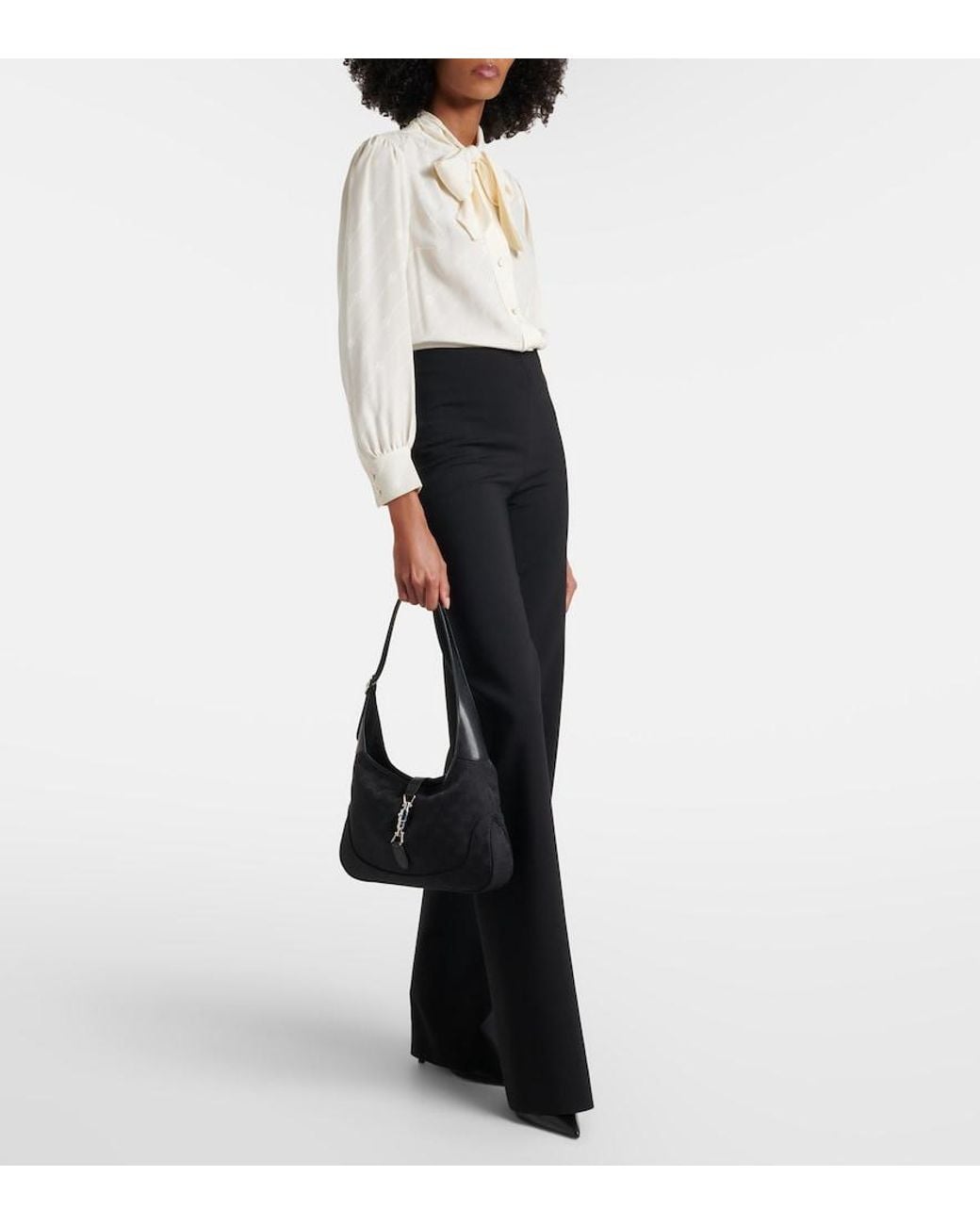 Gucci Black Jackie 1961 Small Canvas Shoulder Bag