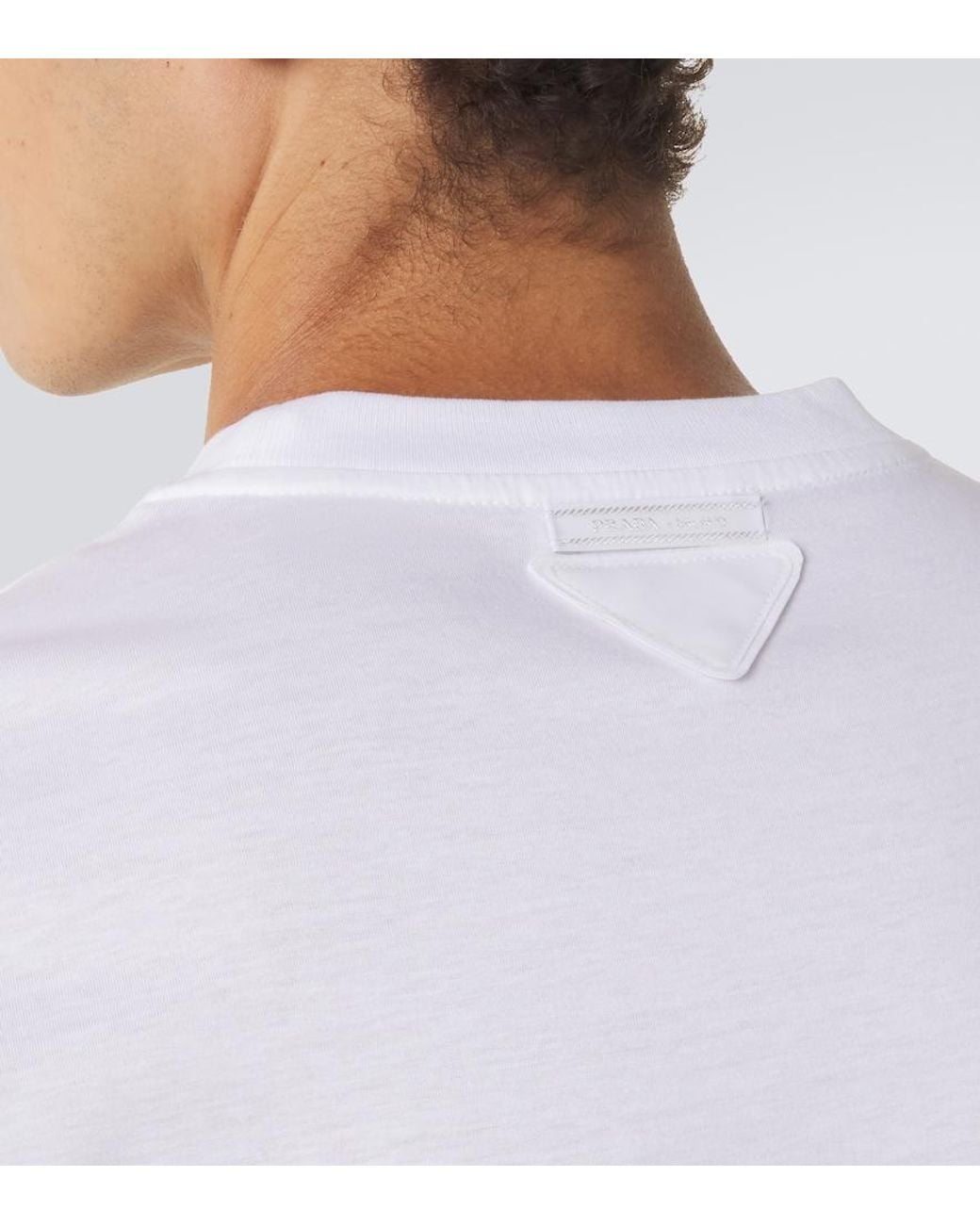 Prada White Cotton Jersey T-Shirt Three-Pack for men
