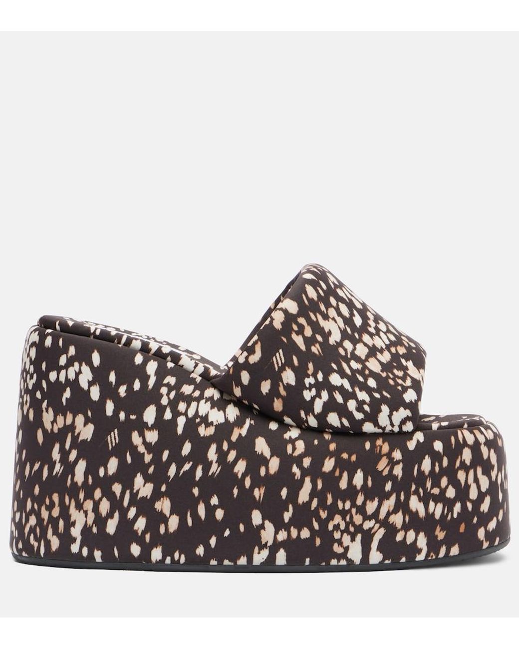 The Attico Brown Mochi Leopard-Print Platform Sandals