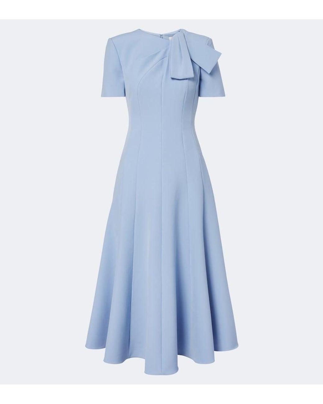 Roland Mouret Blue Bow-Detail Crepe Cocktail Dress