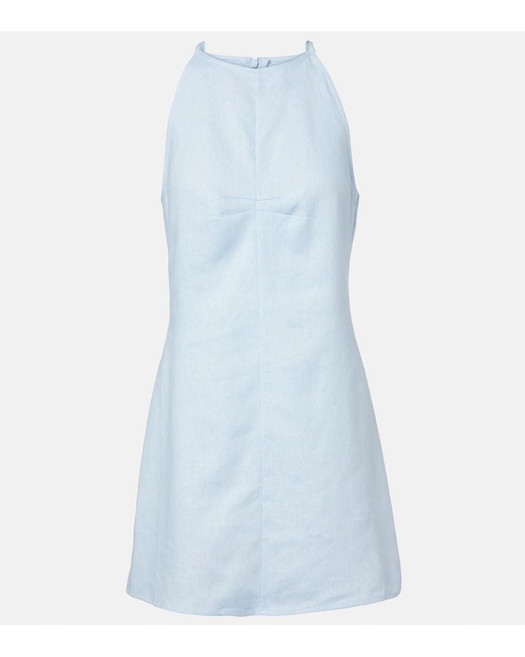 Asceno Blue Antigua Linen Minidress