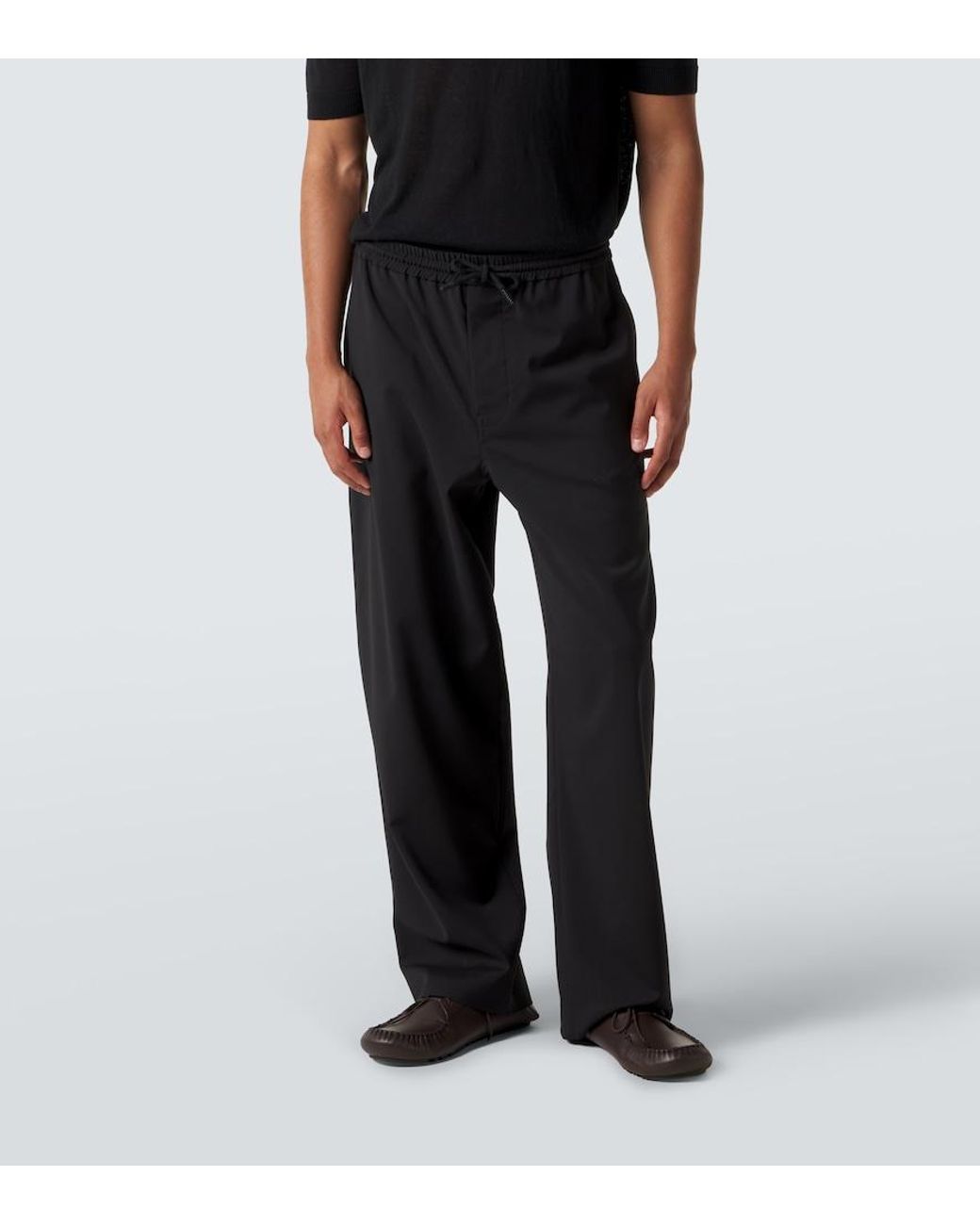 Loewe Blue Wool Straight Pants for men